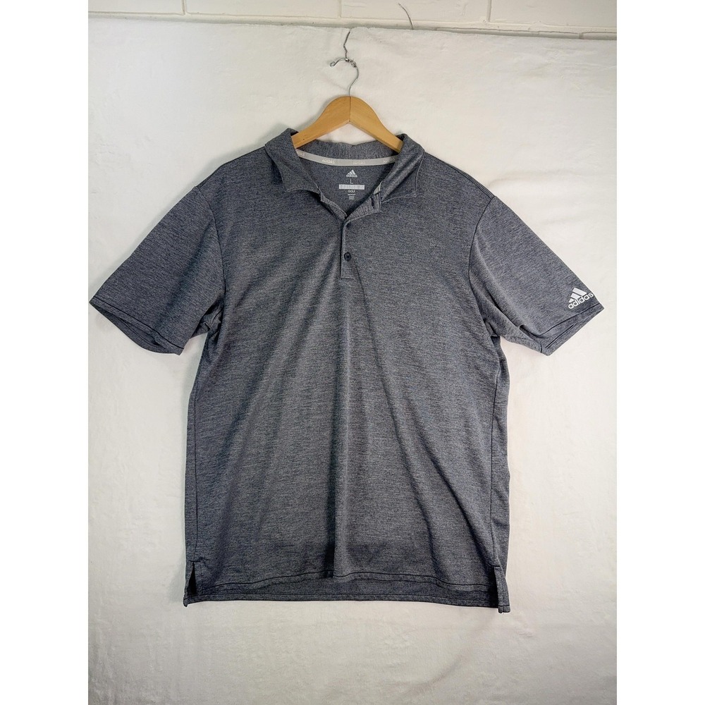 Adidas Polo Shirt Mens Large Gray Golf Performance Athletic‎ Lightweight Logo